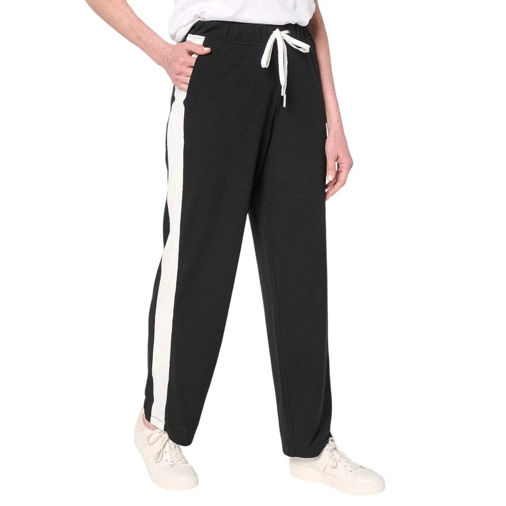Cuddl‎ Duds Women's Modern Jersey Knit Lounge Pant Black/Porcelain: L  #603F